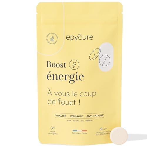 EPYCURE Boost Énergie pour Combattre la Fatigue et Renforcer l'Immunité - 98% Naturel - Vitamine C, Zinc, Maca, Sélénium