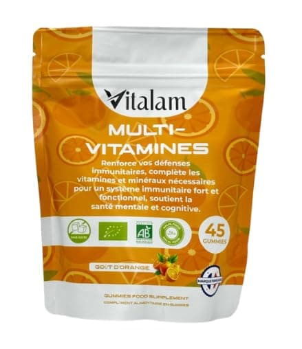 Multivitamines et minéraux Vitalam Gummies - Énergie pour Adultes et Enfants - Vitamines et Minéraux Essentiels Goût Ora
