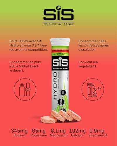 Science in Sport Hydro Électrolytes Hydratation sans Sucre - 20 Comprimés Vegan & Sans Gluten, Rééquilibre Électrolytiqu