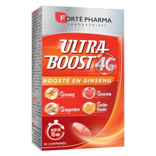 Forté Pharma - Booster d'Énergie avec Caféine, Vitamine C & D - 20 Comprimés Effervescents pour Vitalité & Performance - — Ultra Boost 4G Comprimés 30 comprimés