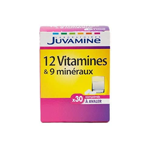 JUVAMINE - 12 Vitamines & 9 Minéraux pour Réduire la Fatigue - Pour Adultes - 30 Comprimés à Avaler