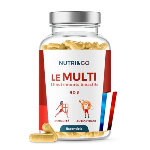 NUTRI & CO Multivitamines Haute Absorption - Multinutriments Vegan Friendly - Pour une Santé Optimale - 90 Gélules Condi
