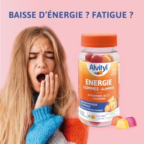 Alvityl Energie Gummies - 8 Vitamines & Guarana - Energie pour Tous les Âges - 50 Gummis