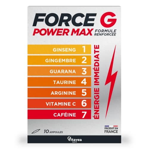 Force G Power Boost - Complément Alimentaire Énergétique avec Ginseng, Gingembre, Guarana et Caféine - Pour Hommes Actif — Force G Power Max