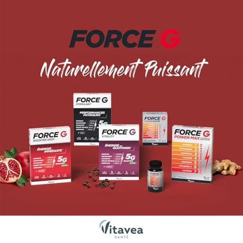 Force G Power Boost - Complément Alimentaire Énergétique avec Ginseng, Gingembre, Guarana et Caféine - Pour Hommes Actif