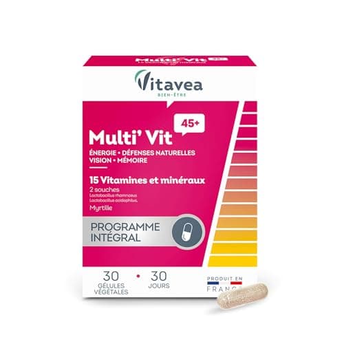 Vitavea - Multivitamines Énergie Défenses Naturelles Vision Mémoire 30 Gélules Fabrication Française