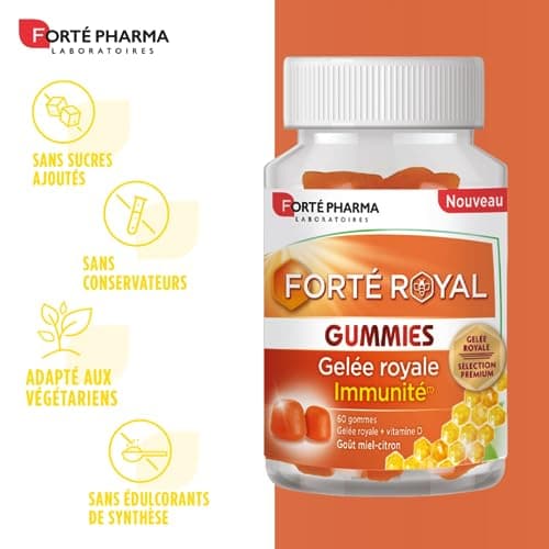 Forté Pharma Gummies Gelée Royale pour Immunité | Goût Miel-Citron | Complément Alimentaire Bio pour Enfants dès 3 ans |
