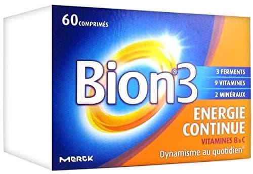 Bion 3 VITALITE Energie Continue 60 Comprimes Lot de 2 Boites 2V Usage Sportifs Durées Longues Fonction Anti-fatigue