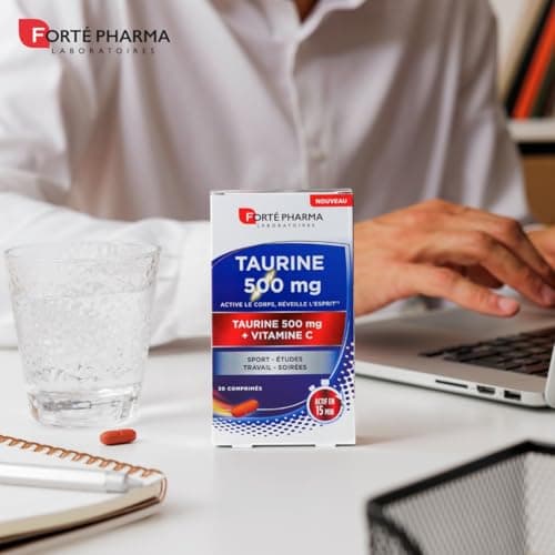 Forté Pharma Taurine 500mg – Boost d’énergie en 15 min, Complément alimentaire renforcé en vitamine C, 30 comprimés 1/jo