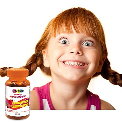 PEDIAKID - Gommes Multivitaminées Naturelles - Réduisent la Fatigue et Soutiennent les Défenses - 60 Gommes