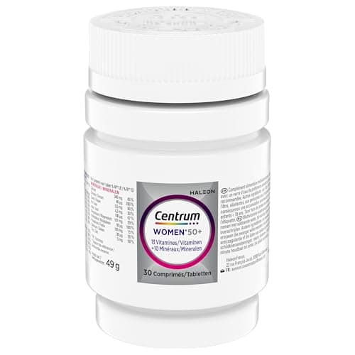 CENTRUM Multivitamines Femme 50+ - Vitalité, Immunité et Capital Osseux - 13 Vitamines et 11 Minéraux - 30 Comprimés
