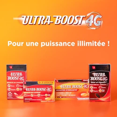 Forté Pharma - Ultra Boost 4G Booster d’Immunité | 30 Comprimés Effervescents | Vitamine C, Vitamine D, Guarana, Gelée R