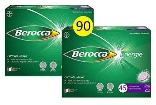 Berocca® Multivitamines - Complément alimentaire effervescent pour réduire la fatigue - 2X45 comprimés - Vitamine C, B1,