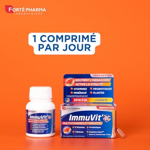 Forté Pharma - Complément Alimentaire Immunité et Vitalité 12 Vitamines, 7 Minéraux et 4 Ferments - 30 Comprimés Tri-cou