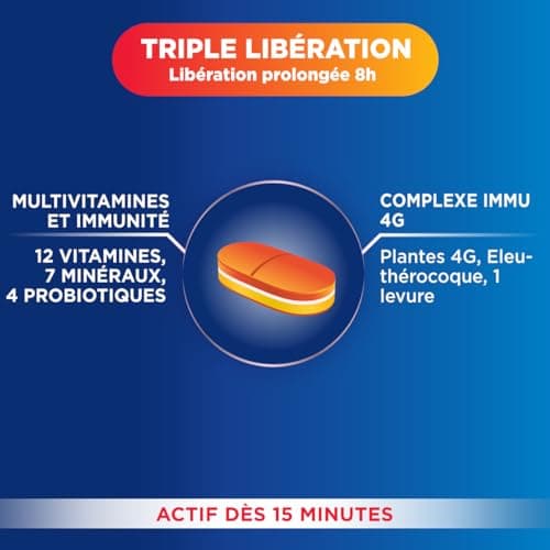 Forté Pharma - Complément Alimentaire Immunité et Vitalité 12 Vitamines, 7 Minéraux et 4 Ferments - 30 Comprimés Tri-cou
