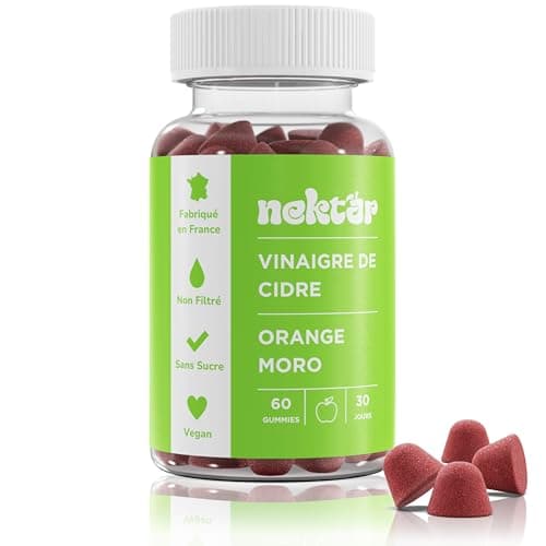 Nektar Gummies Vinaigre de Cidre | Perte de Poids, Digestion & Énergie | Sans Sucre, Vegan
