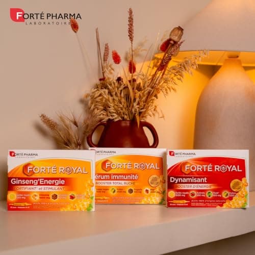Ginseng Naturel pour Personnes Fatiguées - Complément Alimentaire Énergie Forte 20 Ampoules 20 Jours - Forté Pharma