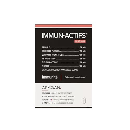 Immunactifs - Complément Alimentaire pour l'Immunité - Huile Essentielle de Ravintsara, Vitamine C, Propolis, Zinc et Cu