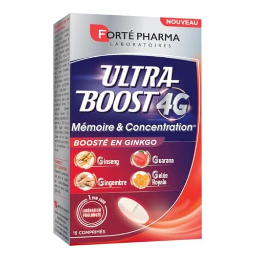 Forté Pharma - Booster d'Énergie avec Caféine, Vitamine C & D - 20 Comprimés Effervescents pour Vitalité & Performance - — Ultra Boost 4G Mémoire et Concentration