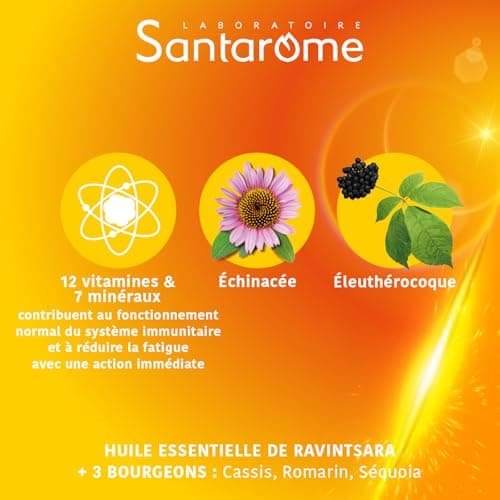 Santarome VITA'MAX Caféine & Taurine Booster, Comprimés Énergétiques pour Adultes, Matinée Énergisante, 20 Comprimés