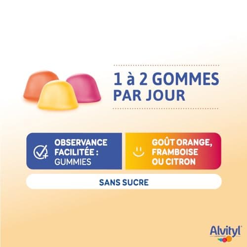 Alvityl Energie Gummies - 8 Vitamines & Guarana - Energie pour Tous les Âges - 50 Gummis