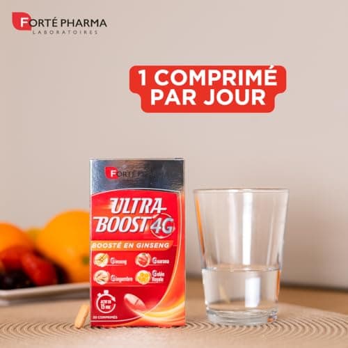 Forté Pharma Ultra Boost 4G | Complément Alimentaire Anti-Fatigue Compris de Ginseng, Guarana, Gelée Royale et Gingembre