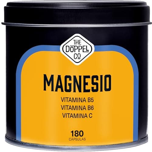 Magnésium citrique 750 mg + Vitamines C, B6, B5 - 180 Gélules journalières - Sans Plastiques - Contre la Fatigue et les