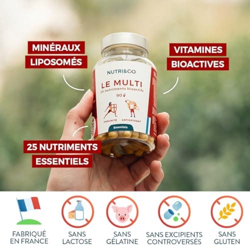 NUTRI & CO Multivitamines Haute Absorption - Multinutriments Vegan Friendly - Pour une Santé Optimale - 90 Gélules Condi