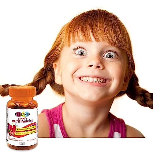 PEDIAKID - Gommes Multivitaminées Naturelles - Réduisent la Fatigue et Soutiennent les Défenses - 60 Gommes