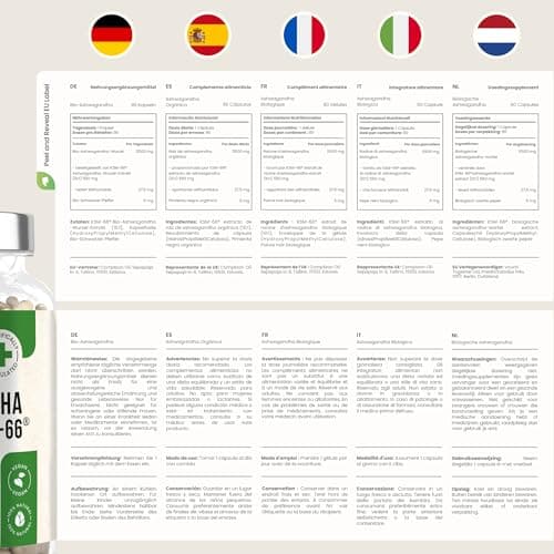 VitaBright Ashwagandha KSM-66 5% Withanolides 5500mg - 90 Jours Bio Vegan Anti-Stress pour Adultes, Conseils Antibes  
A