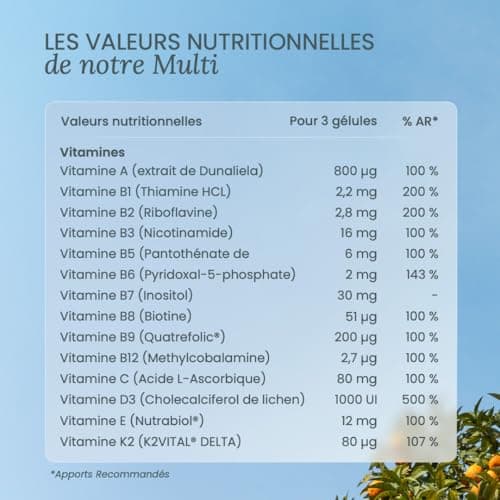 NUTRI & CO Multivitamines Haute Absorption - Multinutriments Vegan Friendly - Pour une Santé Optimale - 90 Gélules Condi