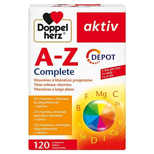 Doppelherz Activ A-Z Complete Depot Complément Alimentaire à Libération Progressive Vitamines Minéraux pour Adultes 120