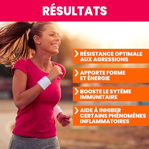 IMMUNITE Défenses Immunitaires & Anti-Fatigue Vitamine C + D3 100% AR | 5 plantes Naturelles Shiitake, Astragale 100 mg,