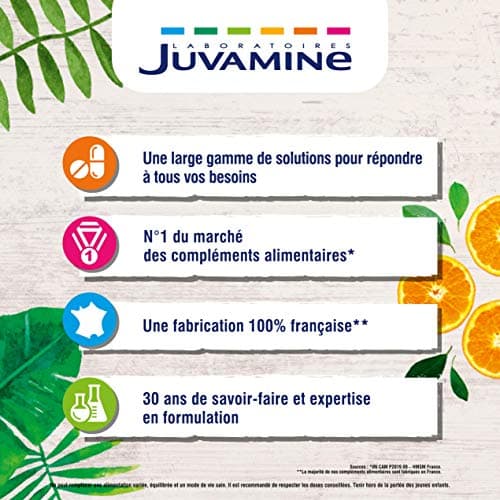 JUVAMINE - 12 Vitamines & 9 Minéraux pour Réduire la Fatigue - Pour Adultes - 30 Comprimés à Avaler