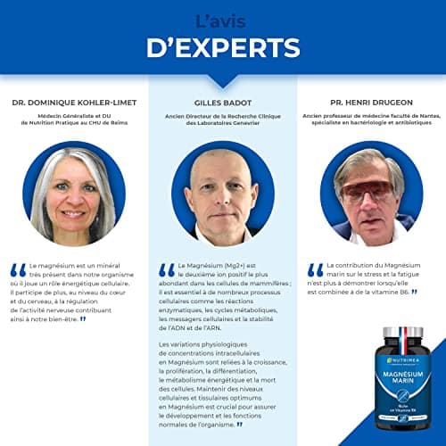 Magnésium Marin et Vitamine B6 Simag55™ | Combattant la Fatigue pour les Adultes | 150 mg/jour | 120 Gélules Végétales |