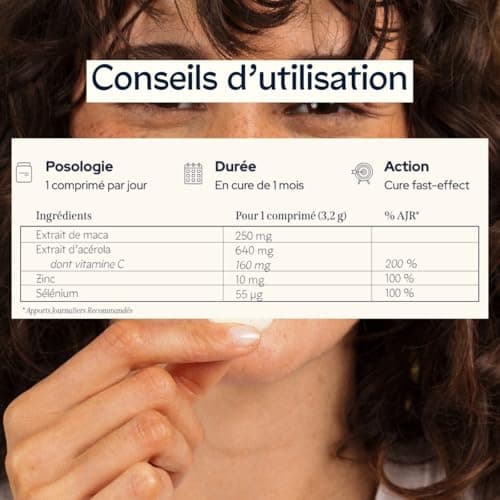 EPYCURE Boost Énergie pour Combattre la Fatigue et Renforcer l'Immunité - 98% Naturel - Vitamine C, Zinc, Maca, Sélénium