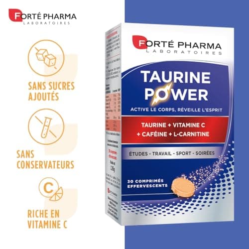 Forté Pharma - Taurine Power Complément Alimentaire Booster d'Énergie Goût Agrumes