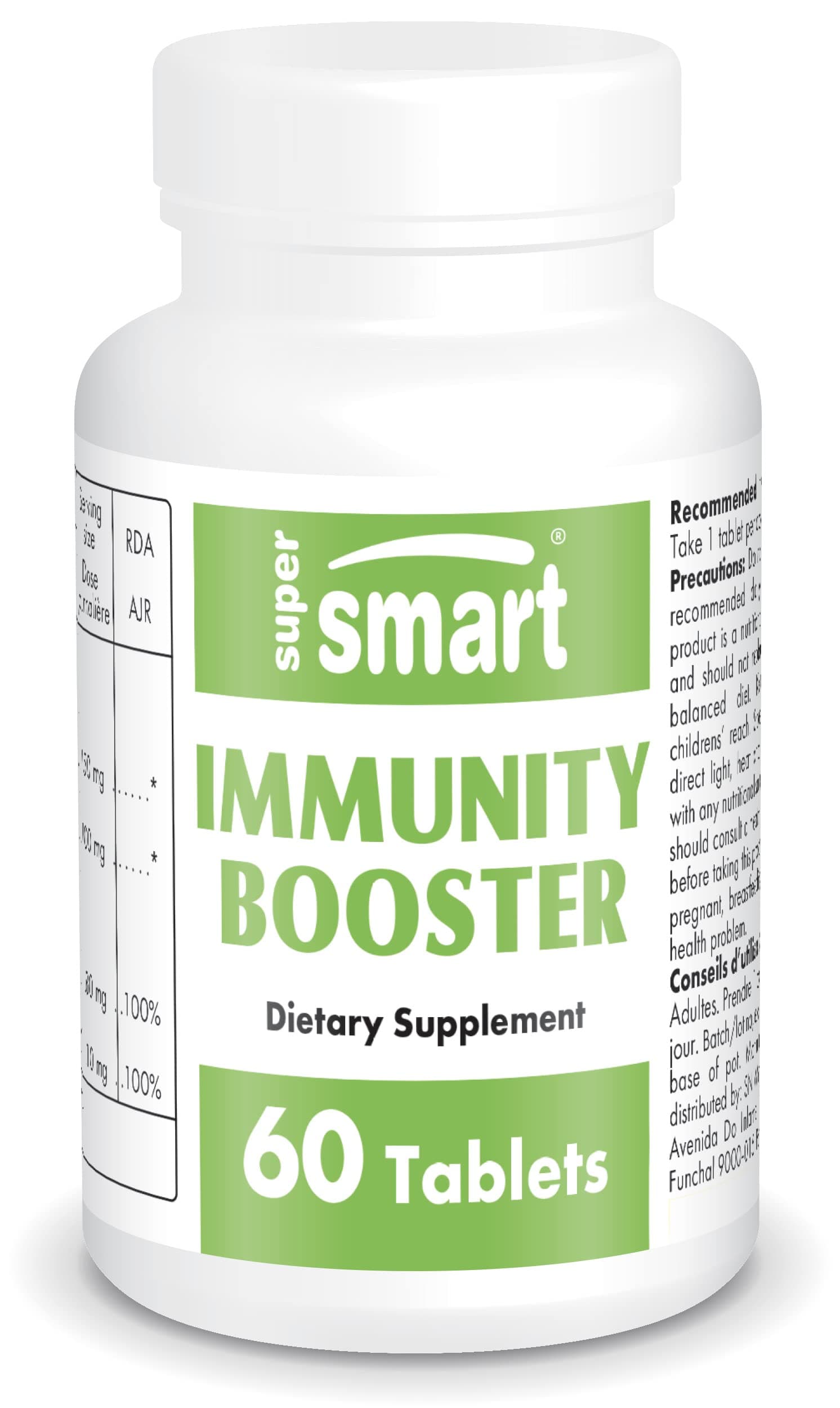 Immunité Booster Riche en Echinacée Bio, Vitamine C et Zinc - Vegan Sans Gluten - Pour une Immunité Renforcée - Supersma